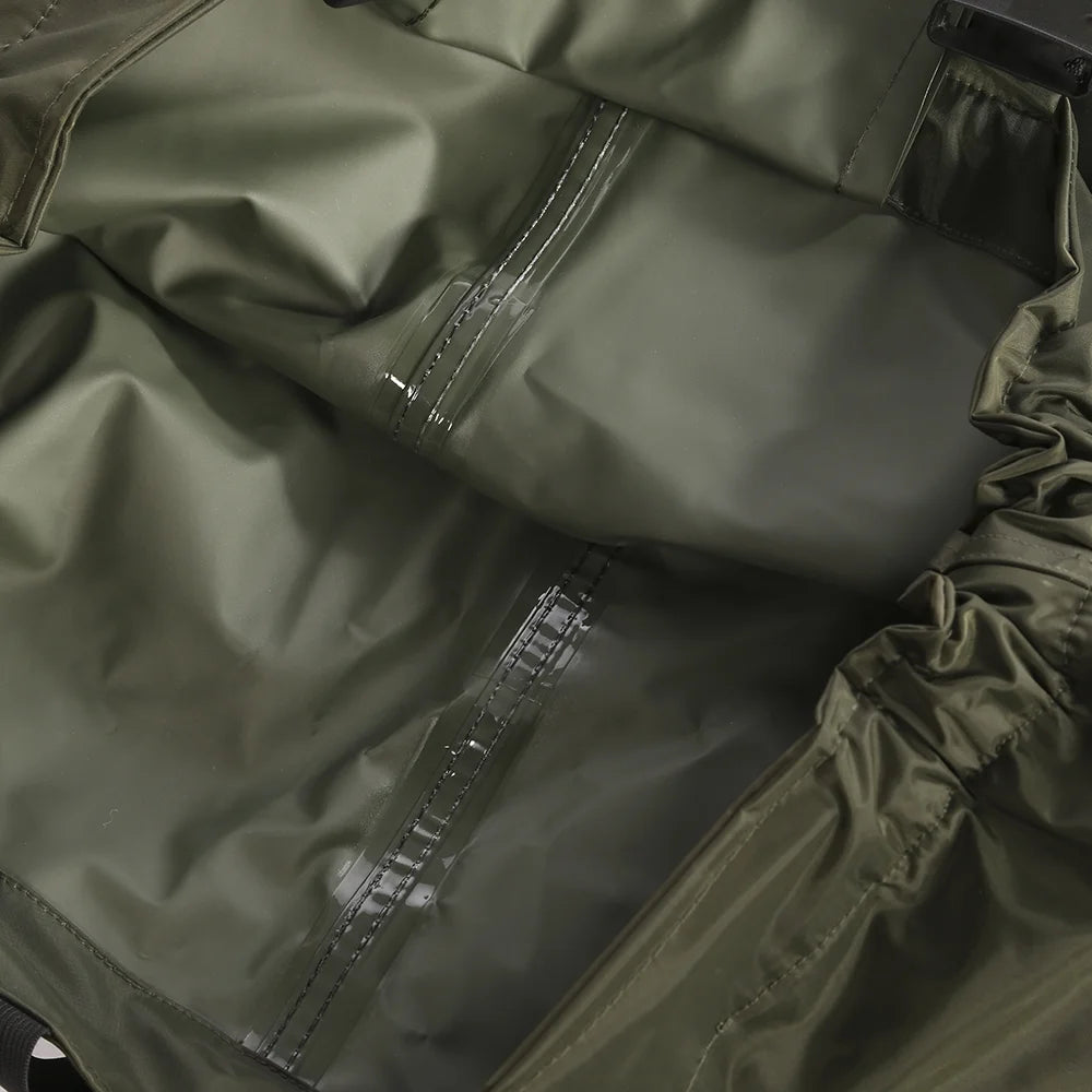 Nylon PVC Fishing Chest Waders Breathable Waterproof W/ Wading Boots Army Green