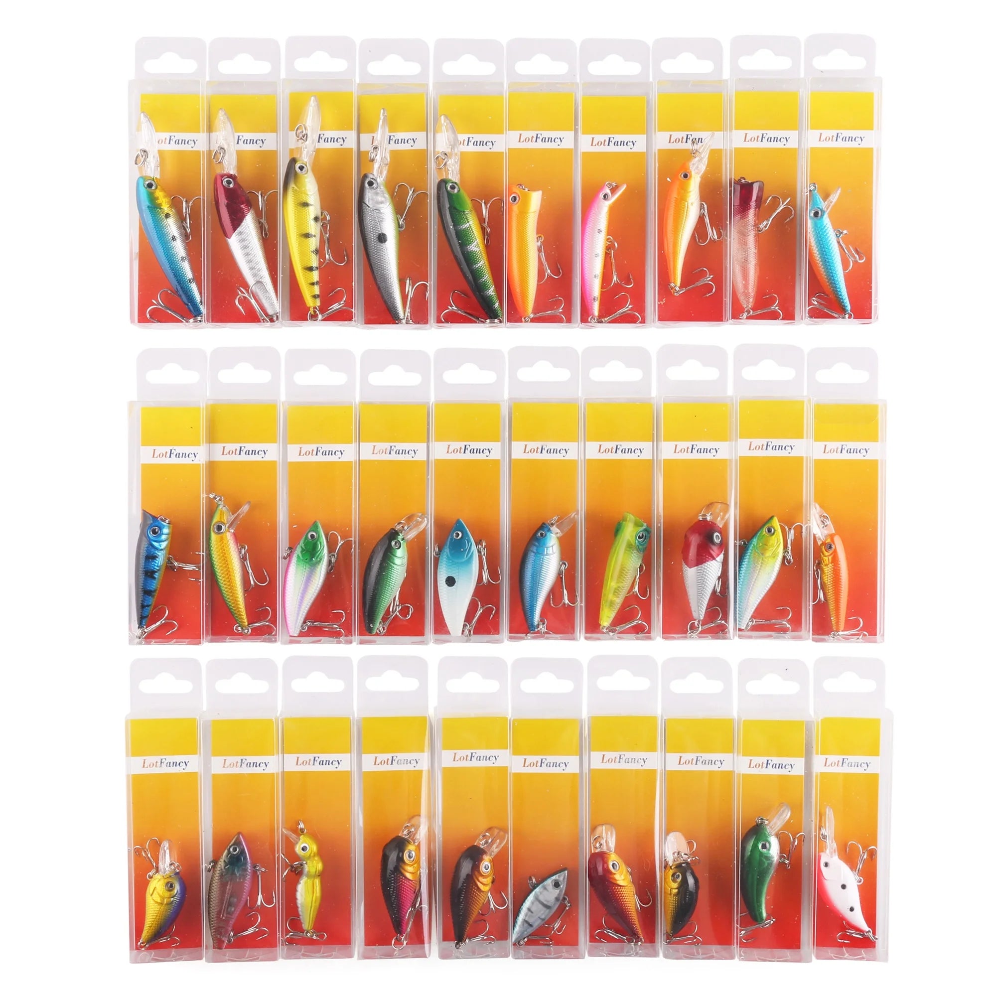 30 Topwater Fishing Lures with Hooks, Bass Bait Trout Lures with Propeller Tail