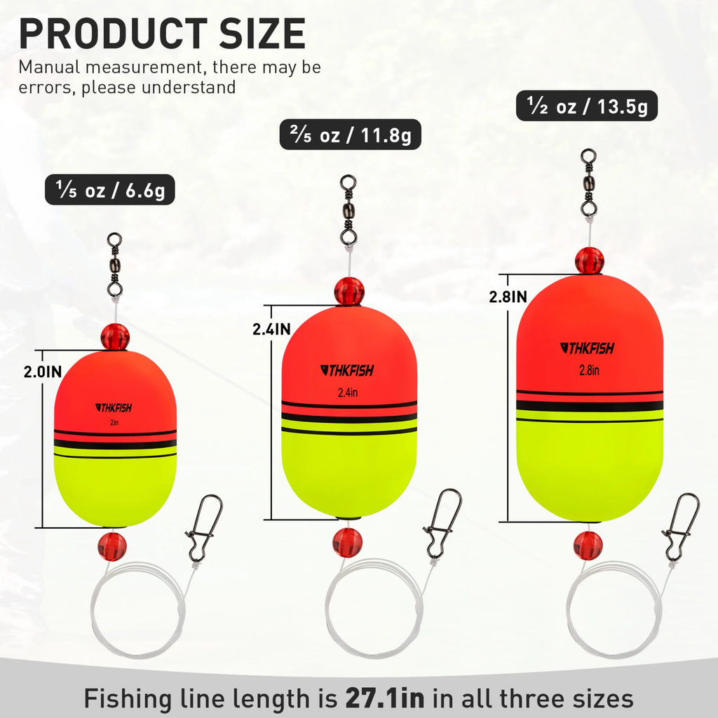 Fishing Slip Bobbers,Eva Foam Popping Floats Weighted,Oval Integral,Slip Bobbers Floats for Freshwater and Saltwater Inshore,8Pcs