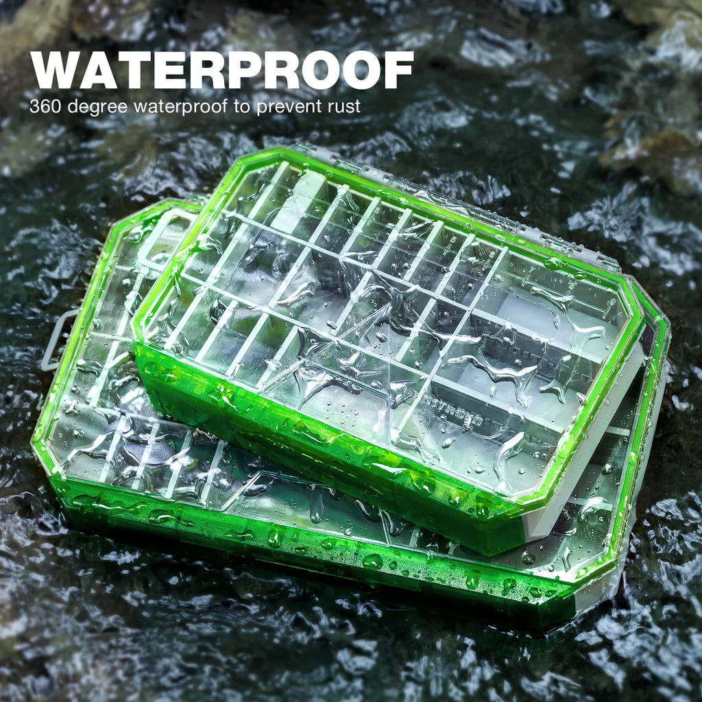 Ghosthor Plastic Fishing Tackle Box Organizer,Waterproof 3600 and 3700 Tackle Trays with Removable Partition,Fishing Lures/Bait/Gear Storage, 3600 1Pc