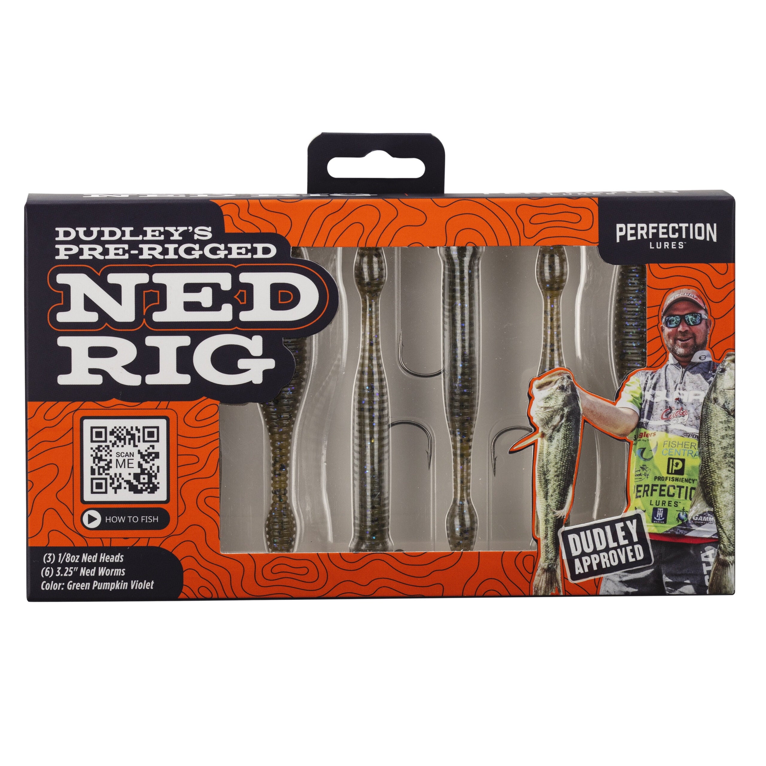 Dudley'S Ned Rig Green Pumpkin Violet Finesse Worm Kit