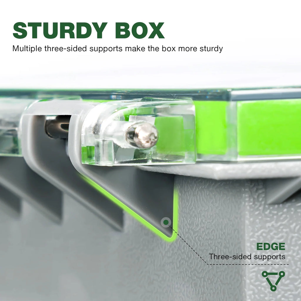 Ghosthor Plastic Fishing Tackle Box Organizer,Waterproof 3600 and 3700 Tackle Trays with Removable Partition,Fishing Lures/Bait/Gear Storage, 3600 1Pc