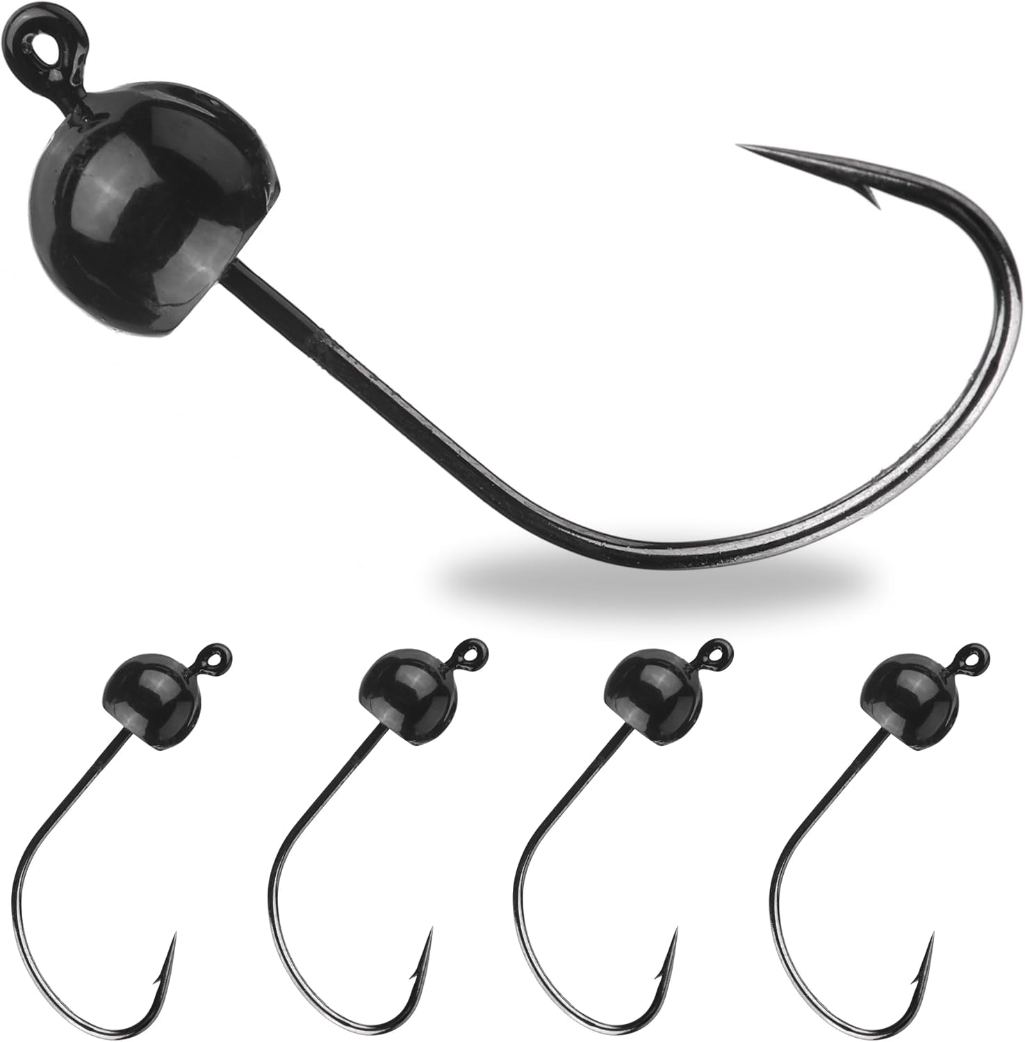 Tungsten Wacky Jig Heads - 5-Pack for Bass Fishing Jigs, Weedless Option Wacky Worm Hook - Finesse Jig for Soft Plastics