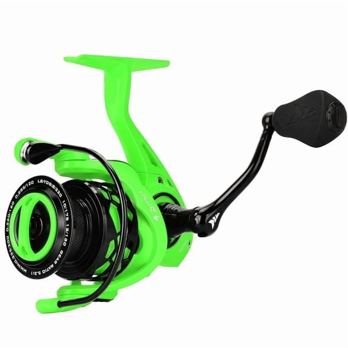 3000 Spinning Reel 5.6Oz Oversized Stainless Steel Main Shaft-Green 7+1-Zephyr Green