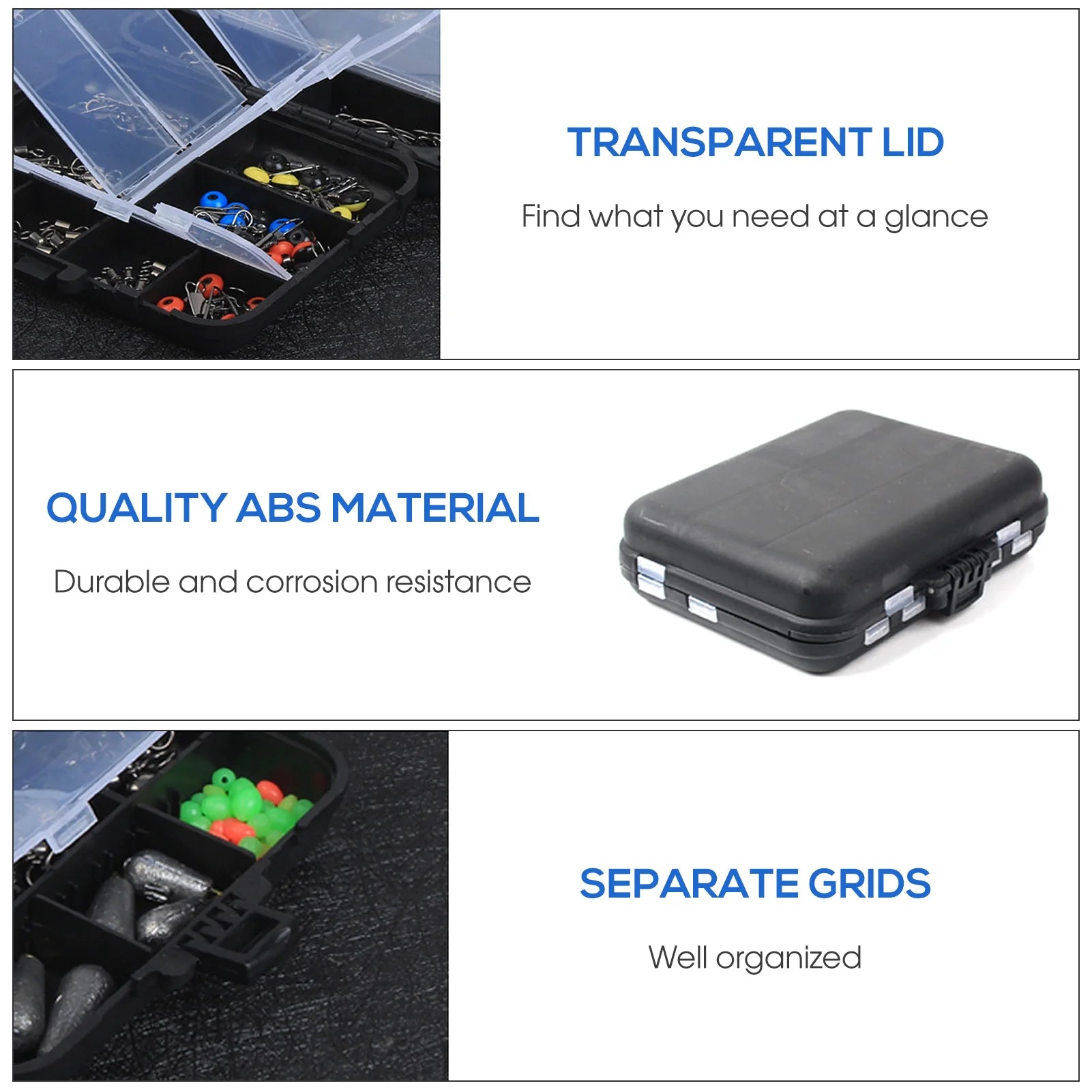 263Pcs Fishing Accessories Set with Tackle Box Including Plier Jig Hooks Weight Swivels Snaps Slides