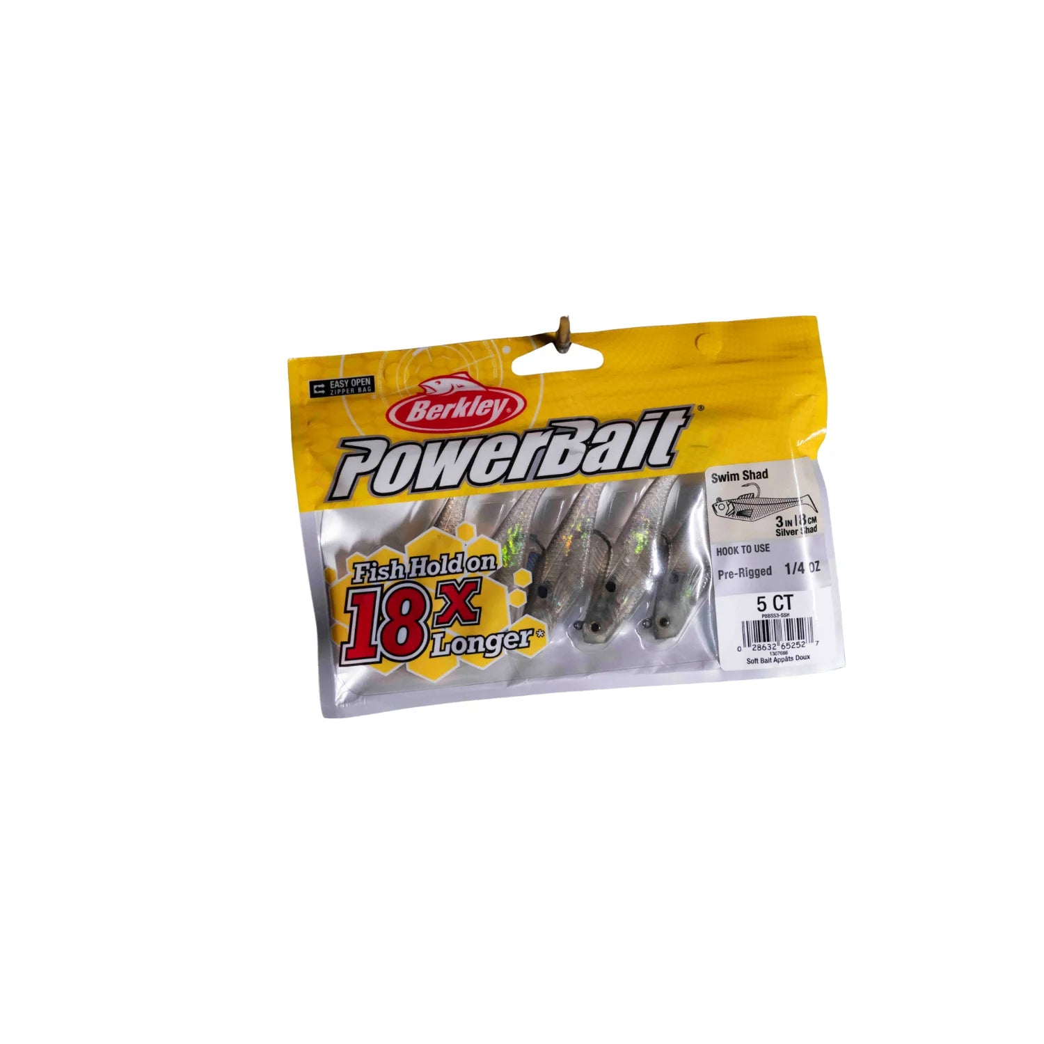 Powerbait Pre-Rigged Swim Shad Fishing Bait, Silver Shad, 3In | 8Cm