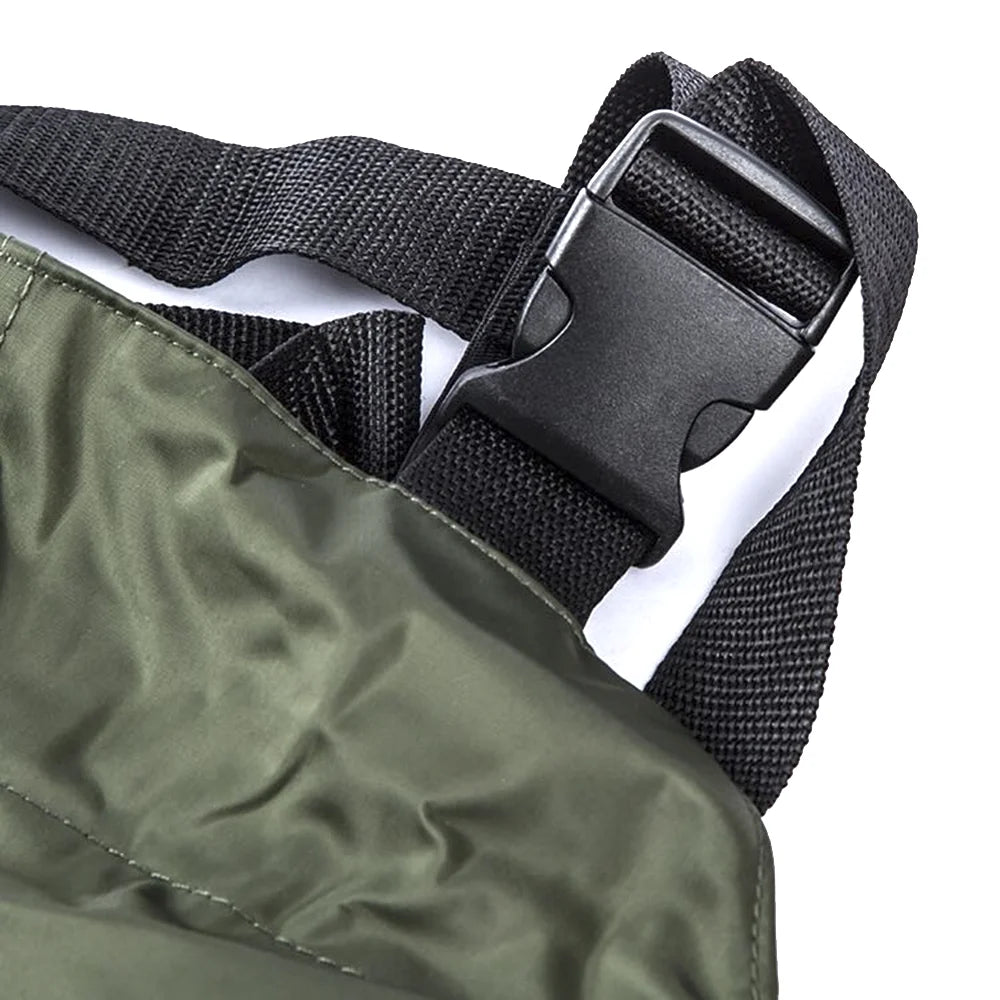 Nylon PVC Fishing Chest Waders Breathable Waterproof W/ Wading Boots Army Green