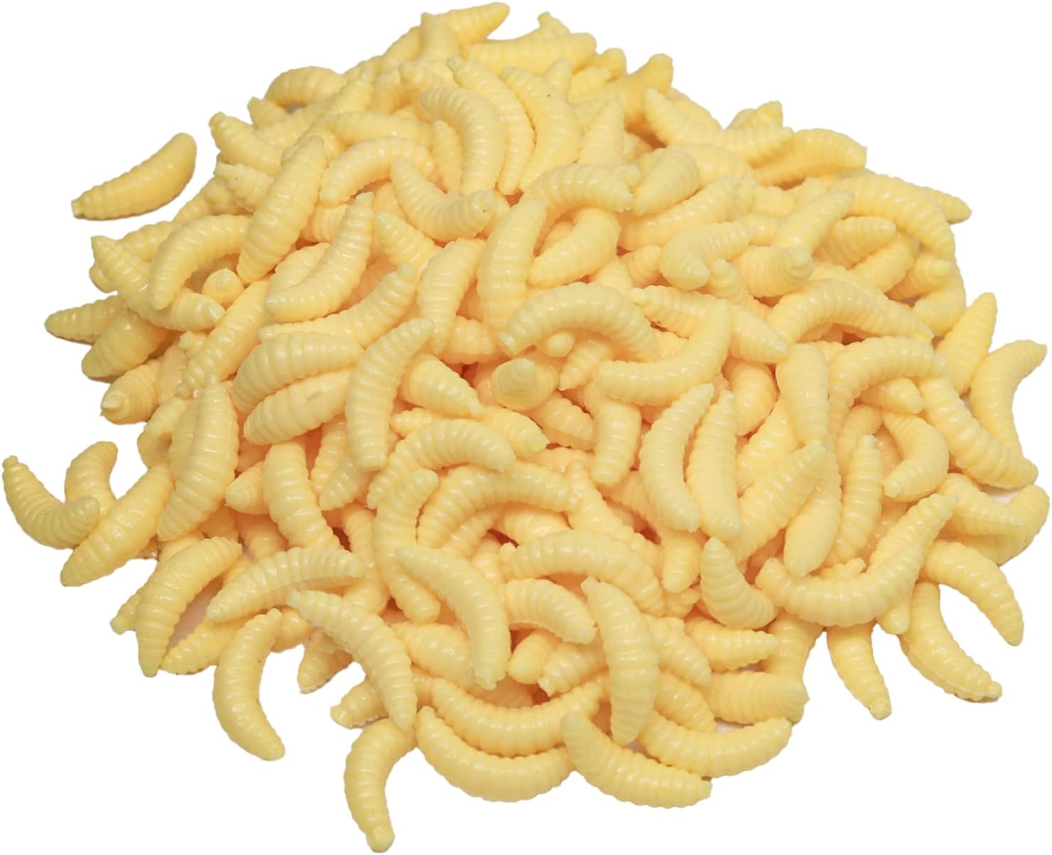 300PCS Realistic Lures - Soft Wax Worm Maggot Baits for Bass & Ice Fishing