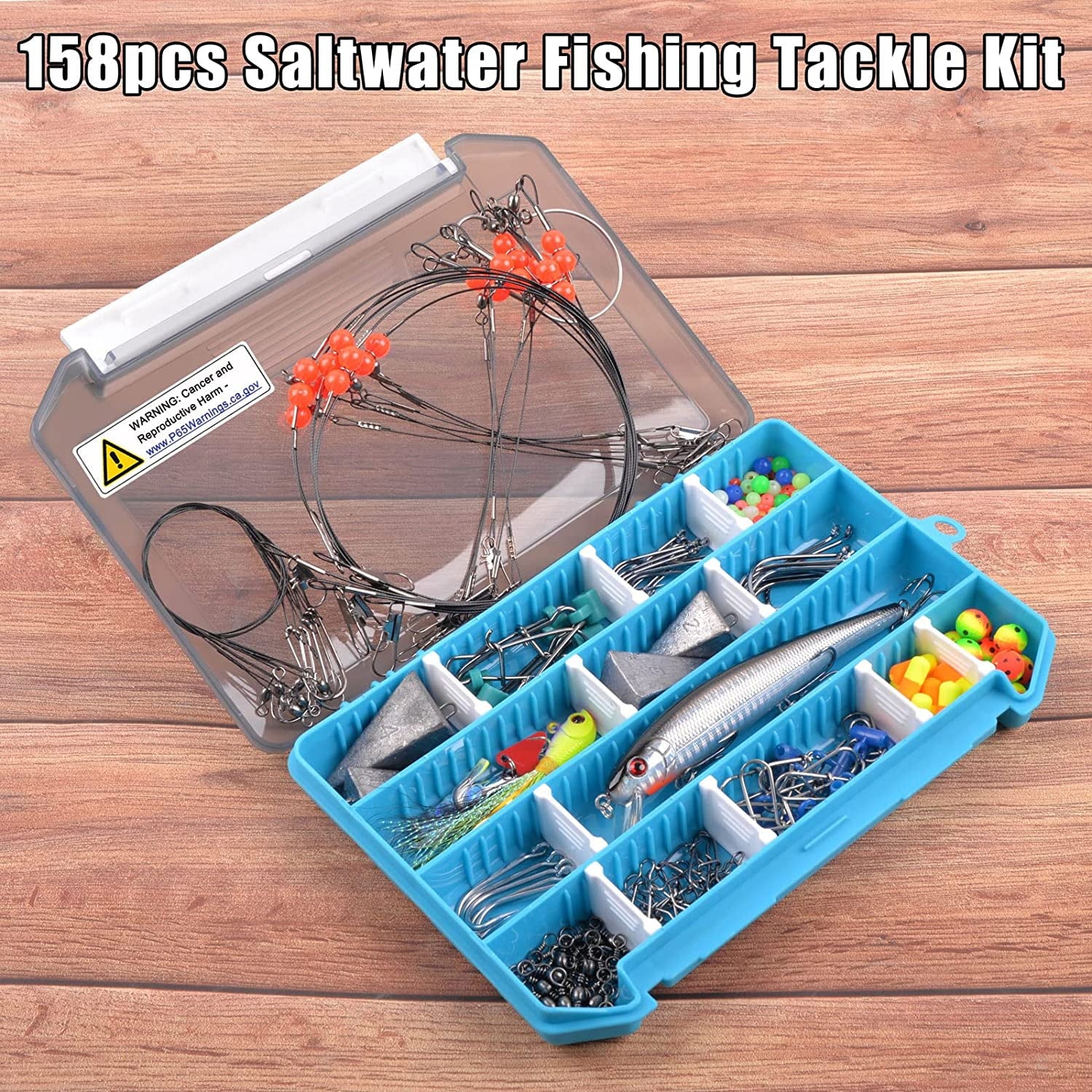 Surf Fishing Tackle Kit with Fishing Hooks Swivels