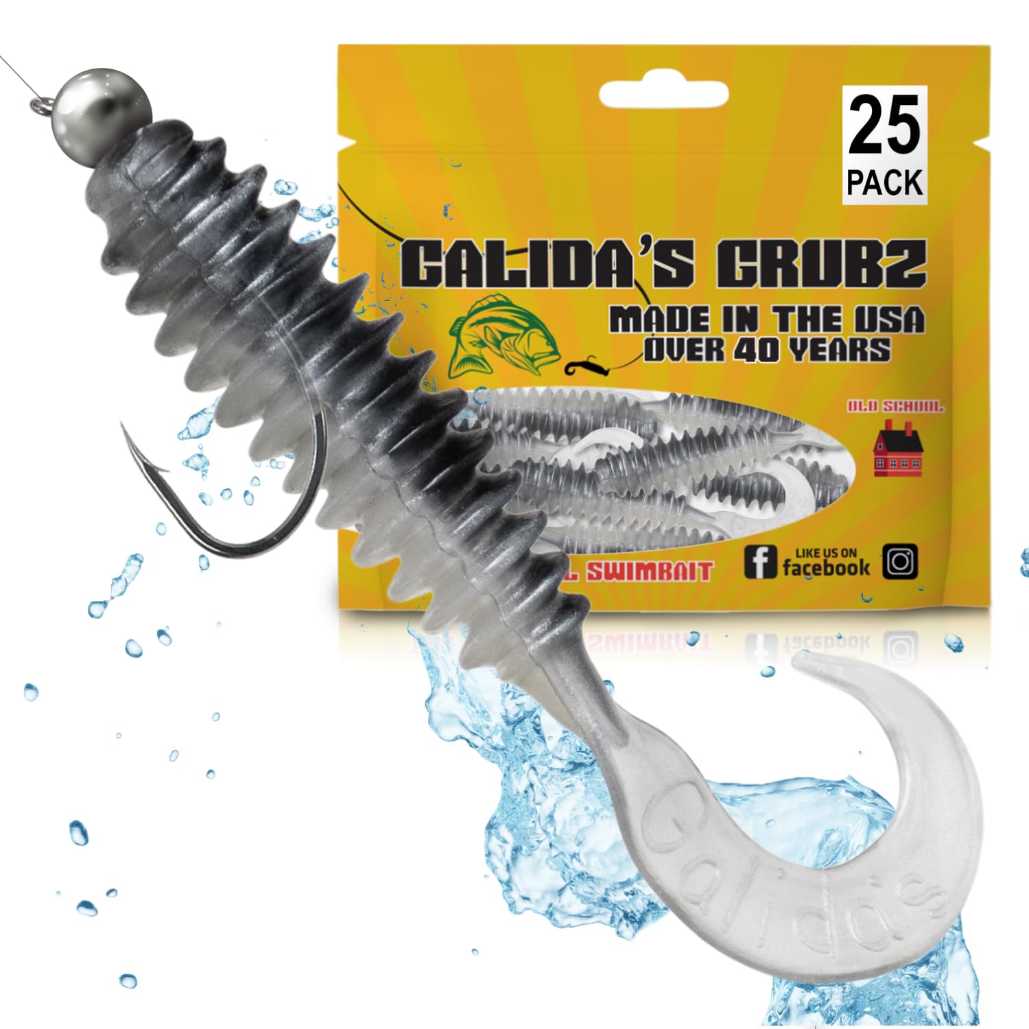 Galida's Grubz Soft Plastic Fish Bait Lures for Fishing | Fishing Bait Lure with Deep Ribs | Great for Beginners and Advanced Fishermen
