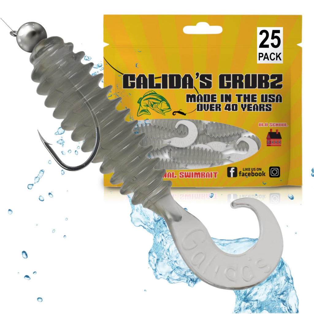 Galida's Grubz Soft Plastic Fish Bait Lures for Fishing | Fishing Bait Lure with Deep Ribs | Great for Beginners and Advanced Fishermen