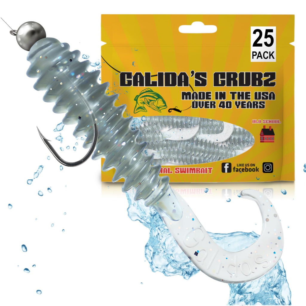 Galida's Grubz Soft Plastic Fish Bait Lures for Fishing | Fishing Bait Lure with Deep Ribs | Great for Beginners and Advanced Fishermen