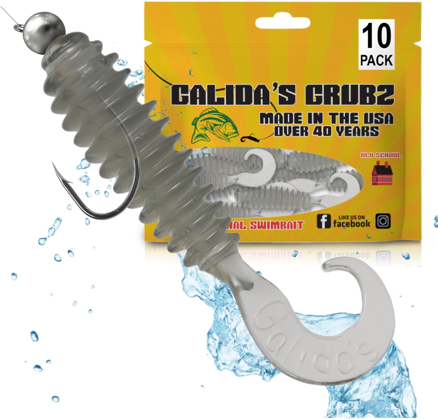 Galida's Grubz Soft Plastic Fish Bait Lures for Fishing | Fishing Bait Lure with Deep Ribs | Great for Beginners and Advanced Fishermen