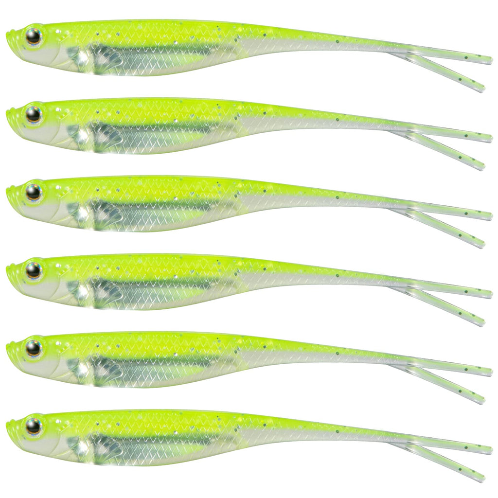 Dr.Fish Soft Plastic Baits, Fork Tail Soft Jerkbait Minnow Lures, 3 to 4-3/4 Inches Soft Swimbaits Jerk Shad Baits Crappie Bass Fishing Lures