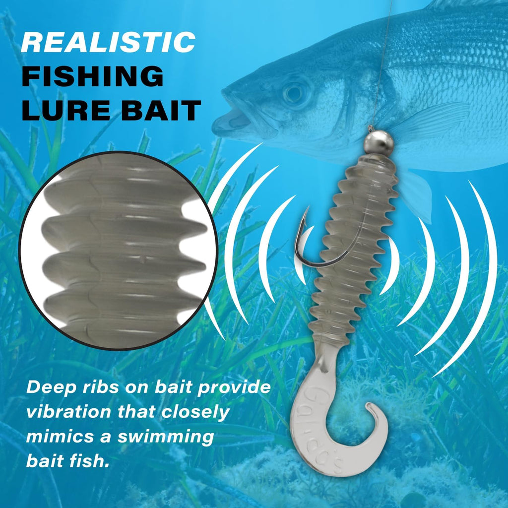 Galida's Grubz Soft Plastic Fish Bait Lures for Fishing | Fishing Bait Lure with Deep Ribs | Great for Beginners and Advanced Fishermen