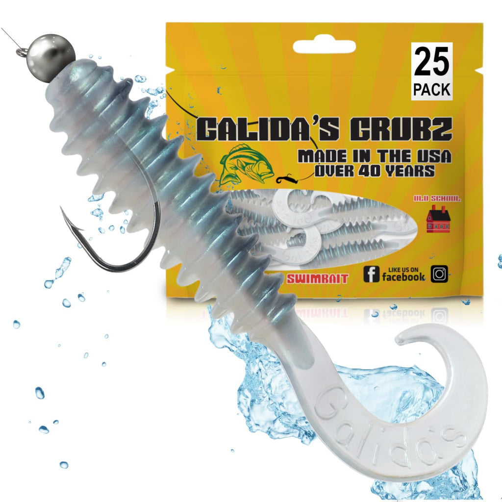 Galida's Grubz Soft Plastic Fish Bait Lures for Fishing | Fishing Bait Lure with Deep Ribs | Great for Beginners and Advanced Fishermen