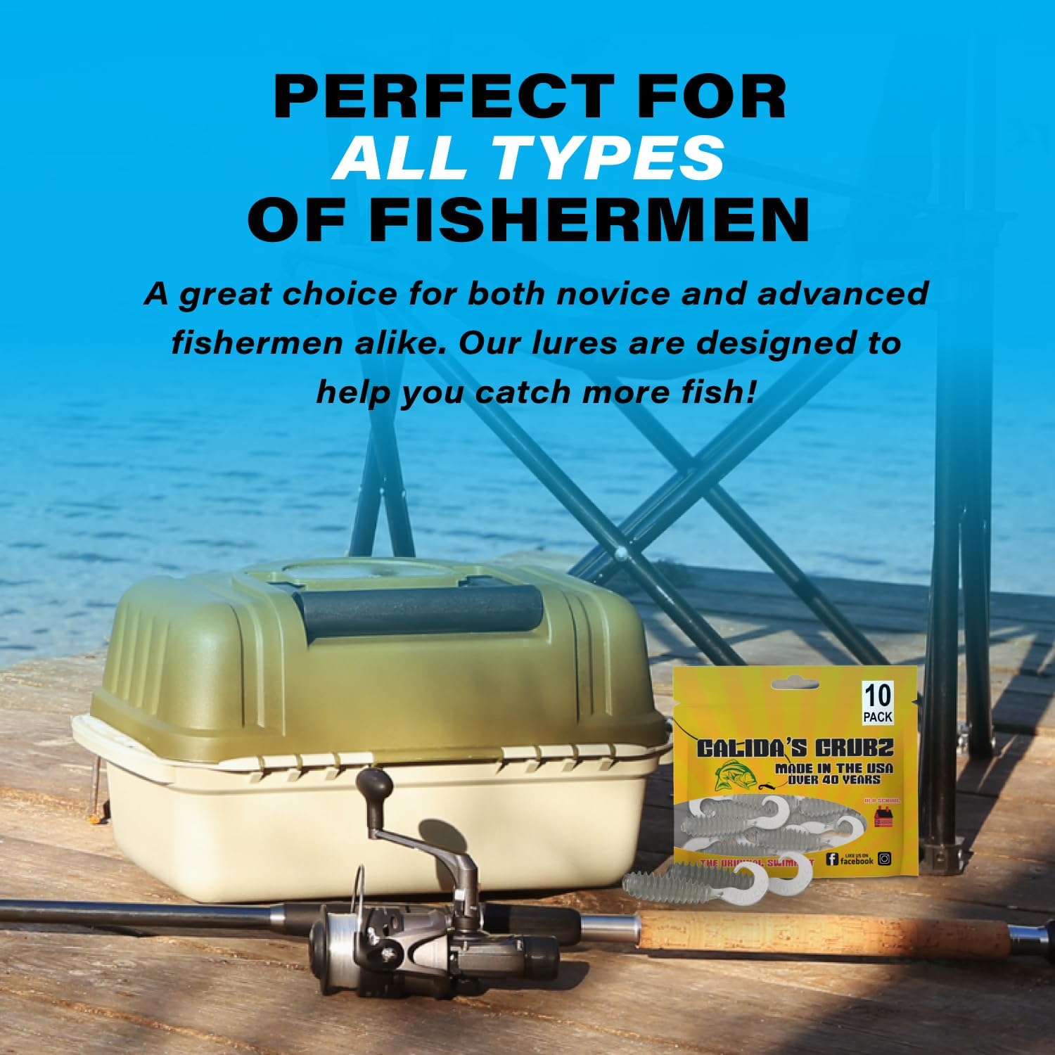 Galida's Grubz Soft Plastic Fish Bait Lures for Fishing | Fishing Bait Lure with Deep Ribs | Great for Beginners and Advanced Fishermen