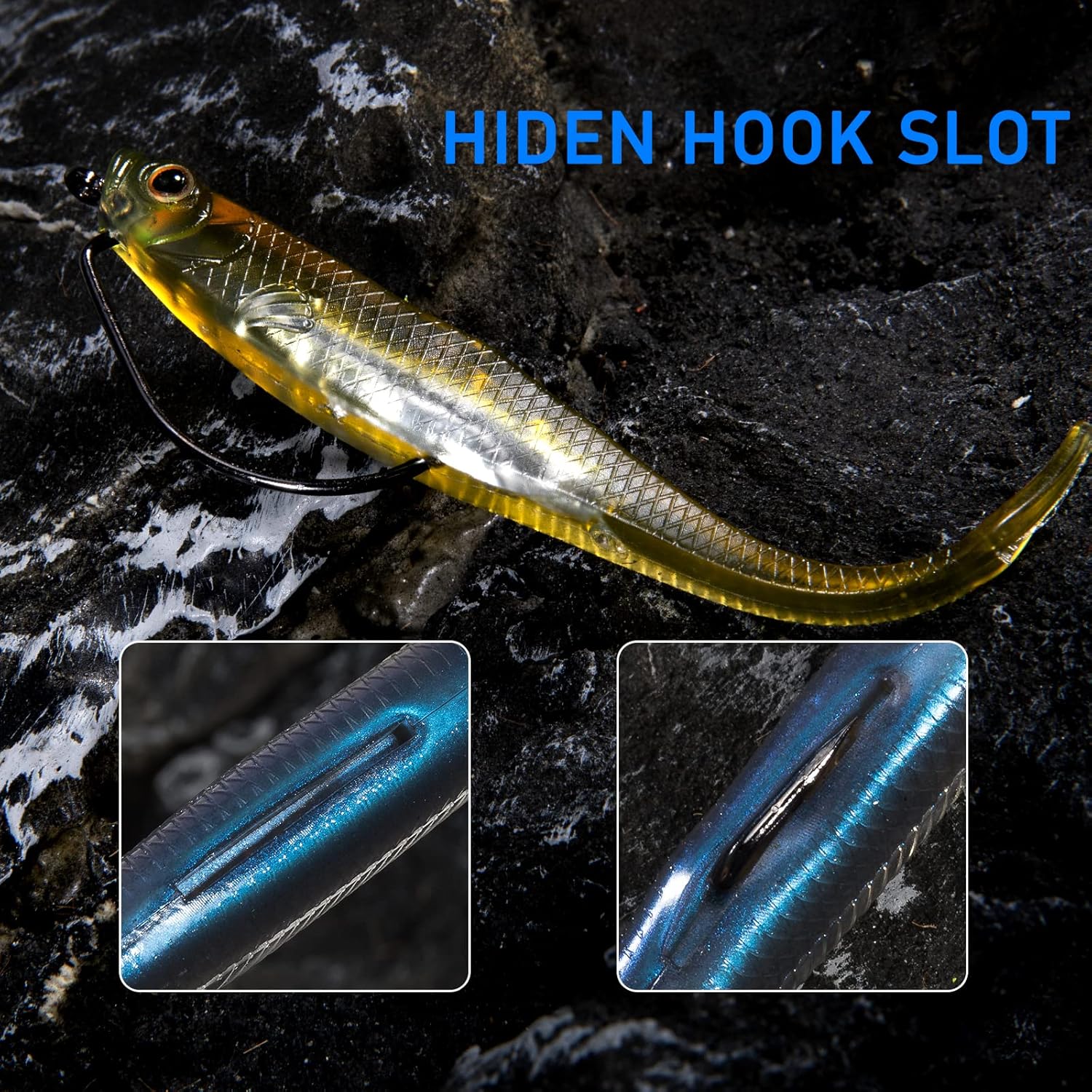 Dr.Fish Soft Plastic Baits, Fork Tail Soft Jerkbait Minnow Lures, 3 to 4-3/4 Inches Soft Swimbaits Jerk Shad Baits Crappie Bass Fishing Lures