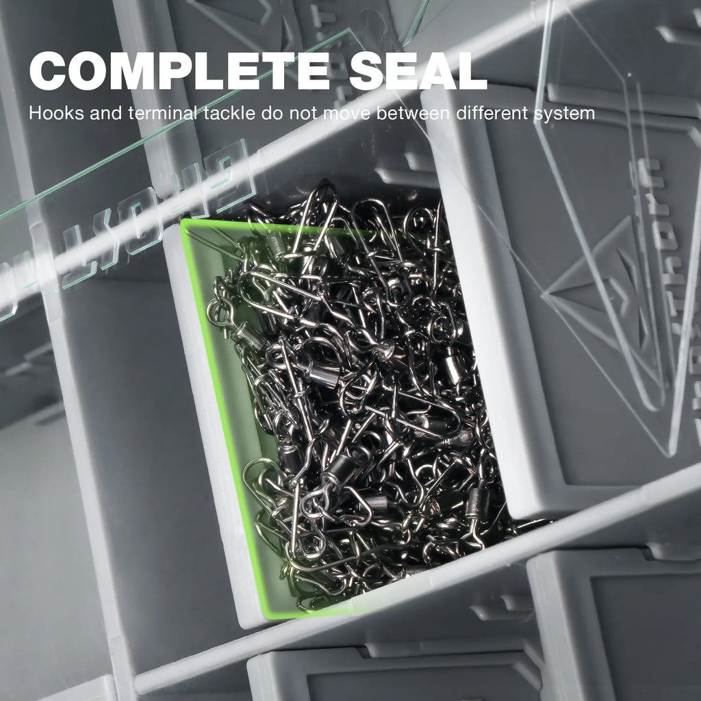 Ghosthor Plastic Fishing Tackle Box Organizer,Waterproof 3600 and 3700 Tackle Trays with Removable Partition,Fishing Lures/Bait/Gear Storage, 3600 1Pc