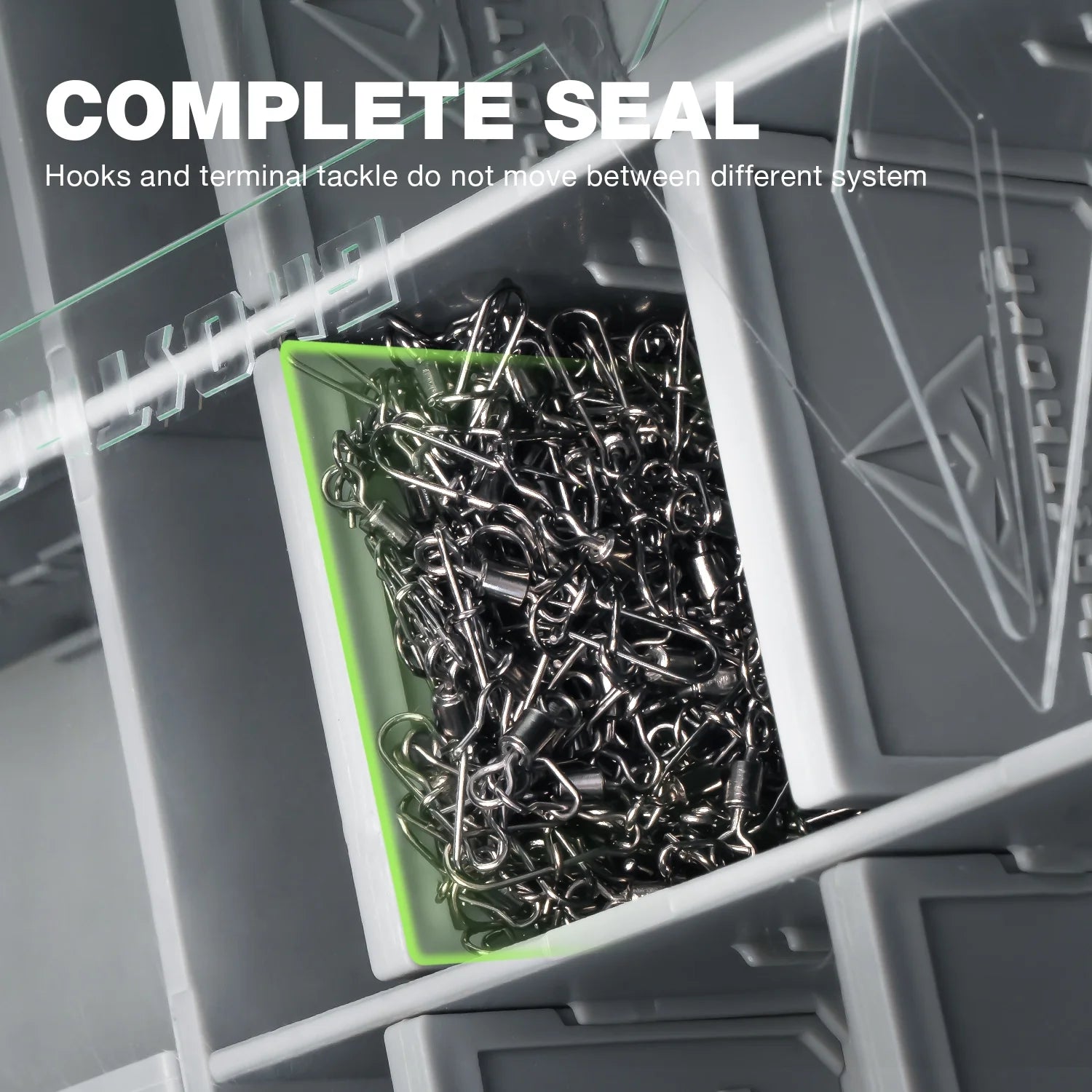 Ghosthor Plastic Fishing Tackle Box Organizer,Waterproof 3600 and 3700 Tackle Trays with Removable Partition,Fishing Lures/Bait/Gear Storage, 3600 1Pc