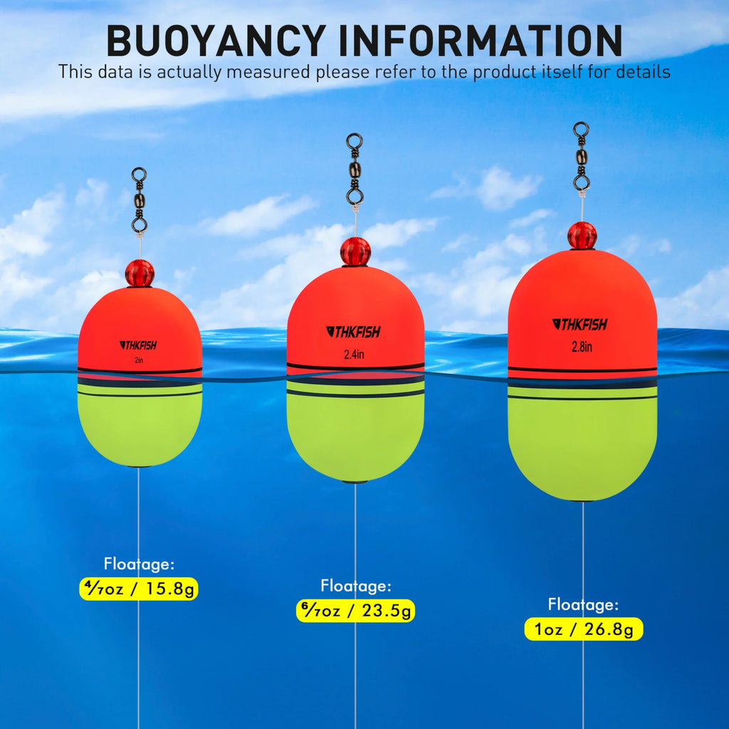 Fishing Slip Bobbers,Eva Foam Popping Floats Weighted,Oval Integral,Slip Bobbers Floats for Freshwater and Saltwater Inshore,8Pcs