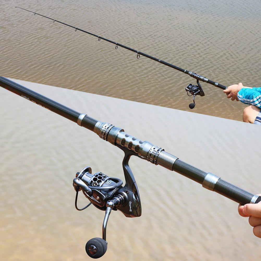 Telescopic Fishing Rod Reel Combos with Carbon Fiber Fishing Pole Spinning Reels and Fishing Accessories