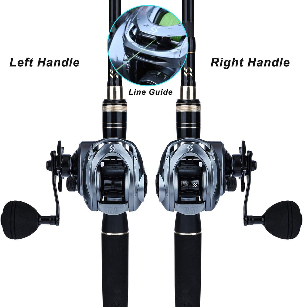 Baitcasting Fishing Reel High Speed Baitcaster with 9+1 Ball Bearings, Gear Ratio 8.0:1, Magnetic Brake System Power Handle Casting Reels