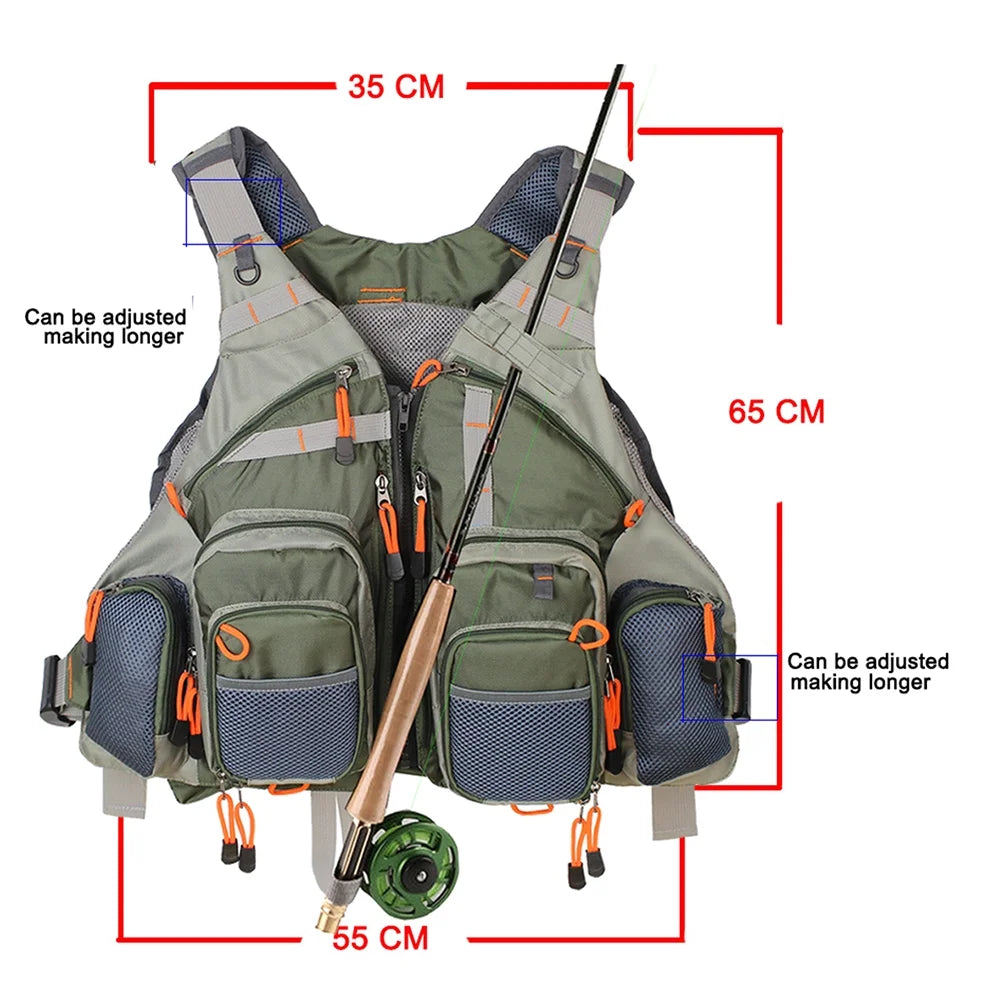Fly Fishing Vest Pack Adjustable for Men and Women,Green