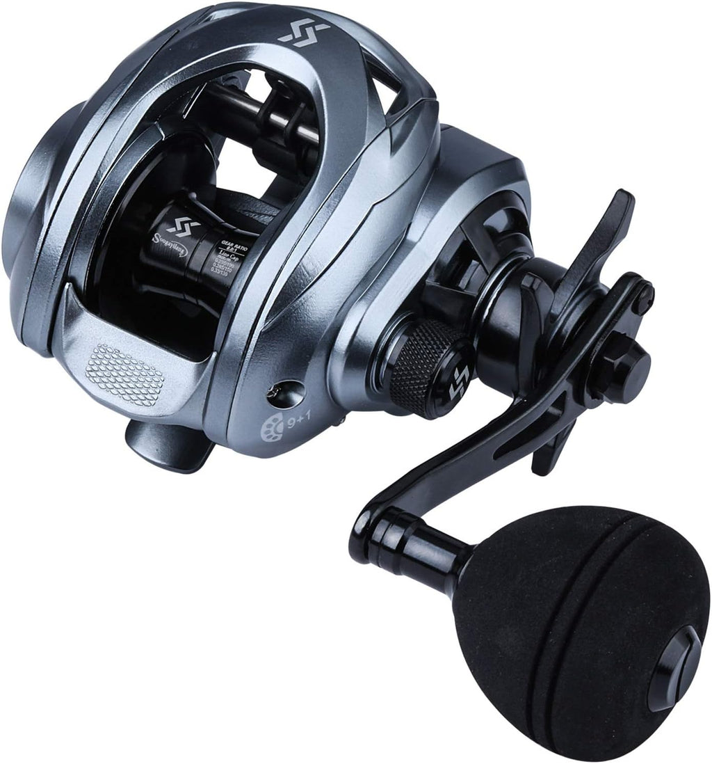 Baitcasting Fishing Reel High Speed Baitcaster with 9+1 Ball Bearings, Gear Ratio 8.0:1, Magnetic Brake System Power Handle Casting Reels
