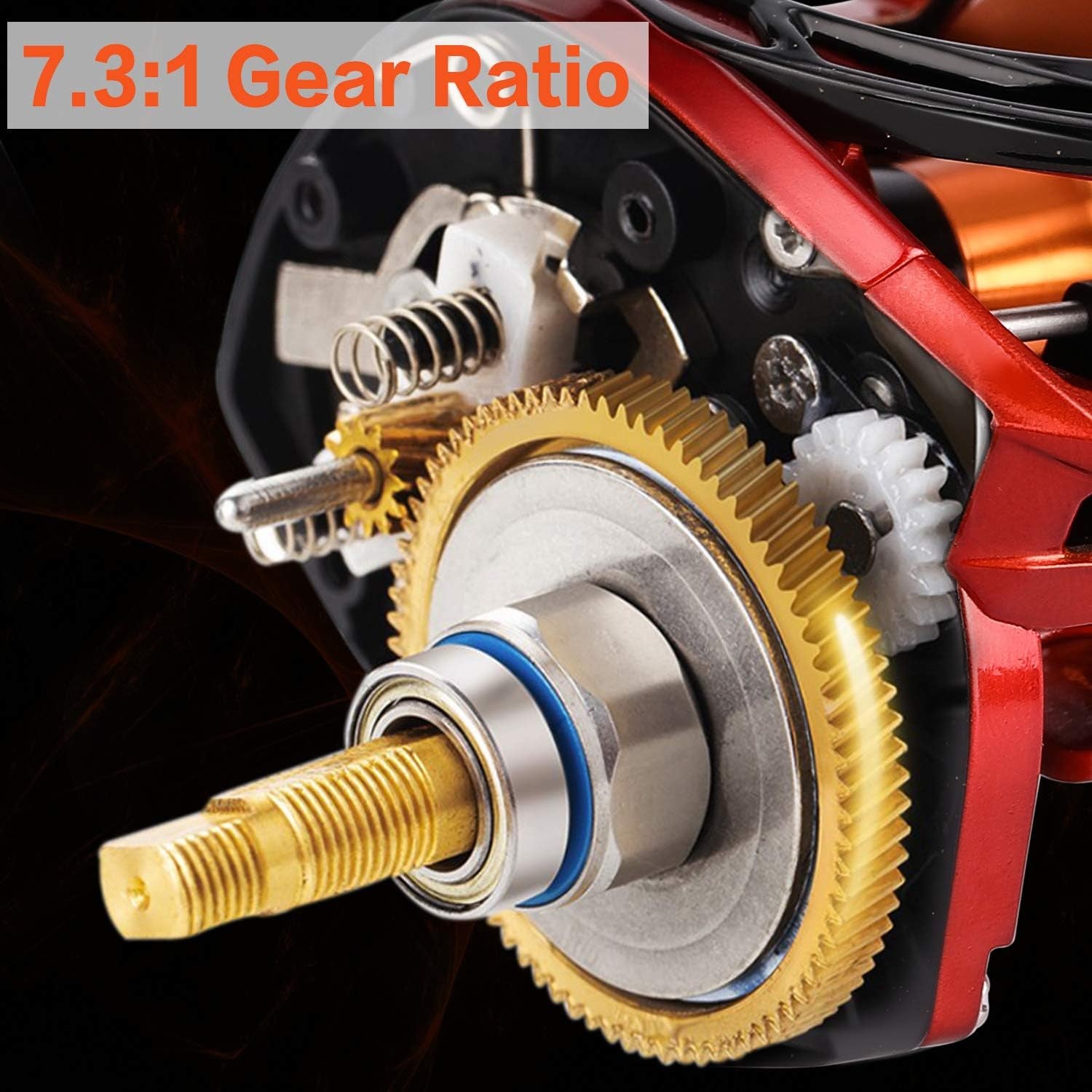 Baitcasting Reels - Colorful Fishing Reel, 8.0:1/7.3:1 Gear Ratios, 9+1 BB, Magnetic Braking System