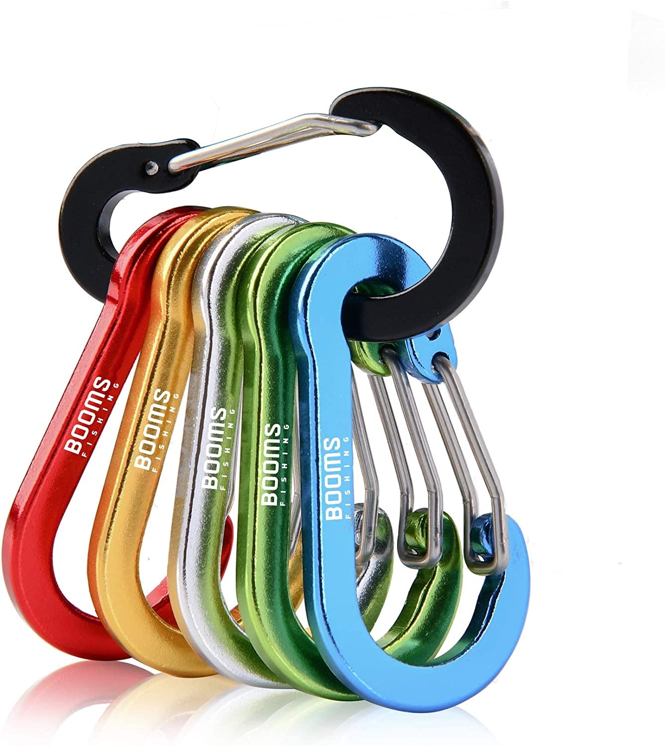 CC1 Multi-Use Carabiner Clip, 6 Pack Small Caribeener Clips, Mini Keychain Caribeaner Clip 2 Inch, Aluminum D Ring Carabiners, Multi-Colored
