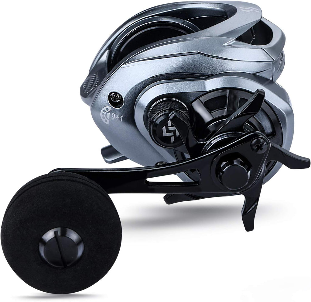 Baitcasting Fishing Reel High Speed Baitcaster with 9+1 Ball Bearings, Gear Ratio 8.0:1, Magnetic Brake System Power Handle Casting Reels