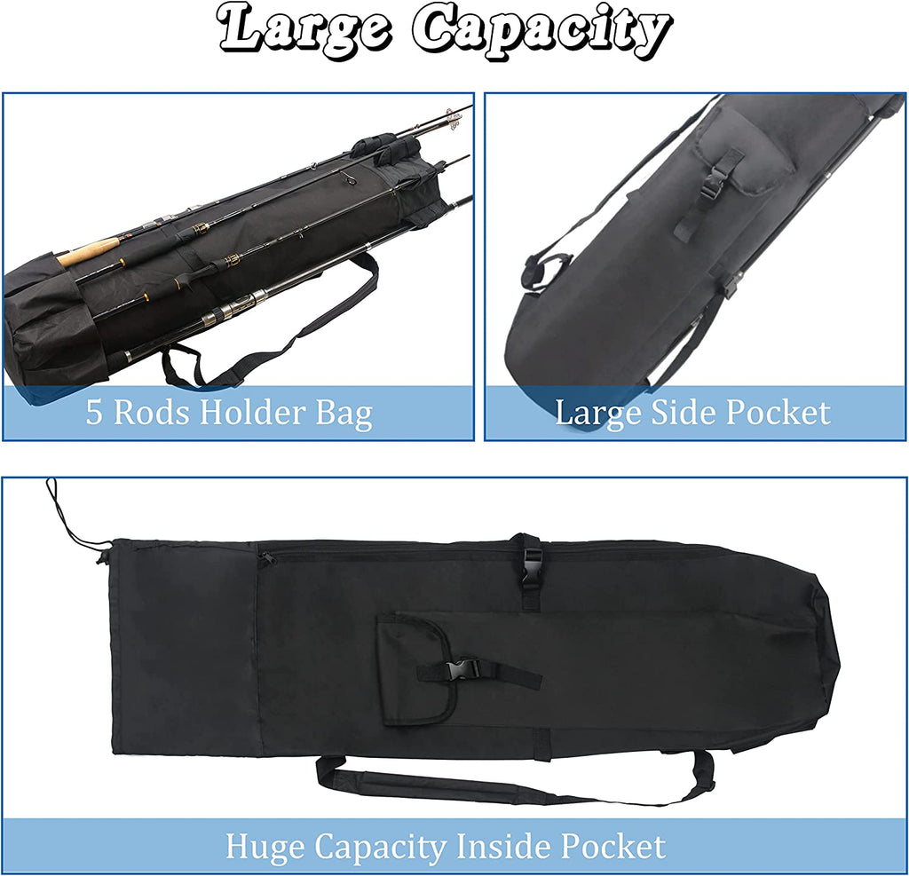 Fishing Rod Case Pole Bag Reel Case Large Capacity Waterproof Travel Carry Bag Fishing Gifts for Men