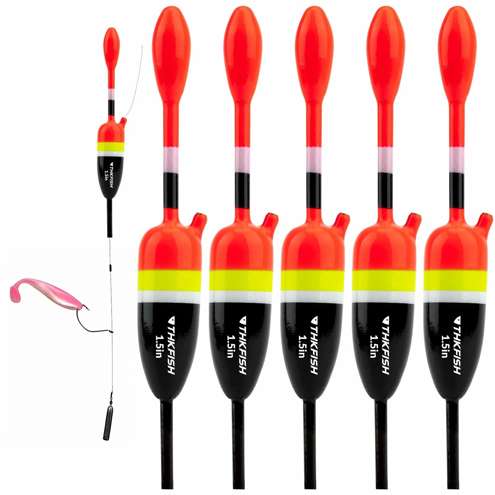 Fishing Bobbers Fishing Floats and Bobbers Slip Bobbers for Fishing Balsa Floats Crappie Fishing Bobbers Floatage 1/10Oz(2.49"X0.61"X5.61")-5Pcs