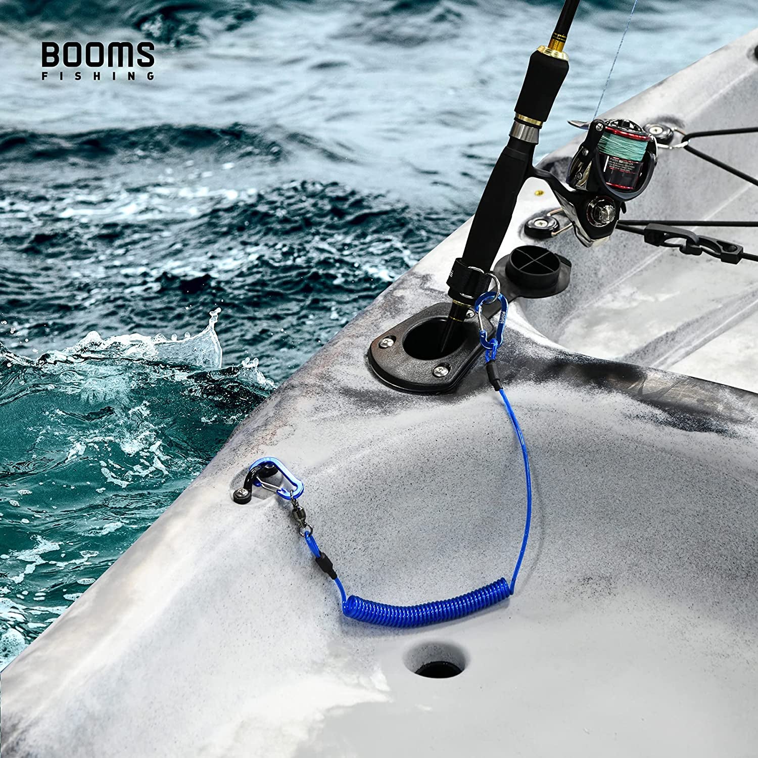 T02 Fishing Pole Tether, Kayak Paddle Leash, Paddle Board Fishing Accessories, Heavy Duty Fishing Lanyard for Fishing Tools/Rods/Paddles